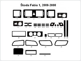 Dekor interieru Škoda Fabia I (1) 2000-2008, červený 