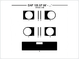 Dekor interiéru Daf 105 XF, 2006-, Space Cab, AL hliník