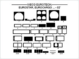 Dekor interiéru Iveco Eurotech, Eurostar, Eurocargo do 2002, AL hliník