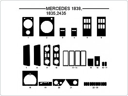 Dekor interiéru Mercedes 1835,1838,2435, tmavý mahagon