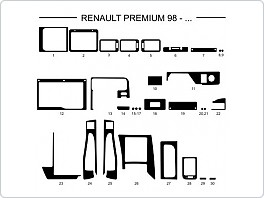 Dekor interiéru Renault Premium, model 1998-, světlý mahagon