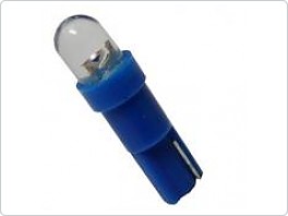 LED žárovka 12V/1,2W, W2x4,6d, modrá