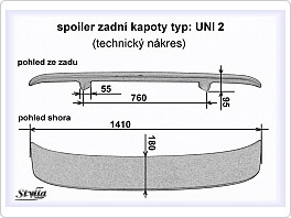 Křídlo, UNI 2, spojler na kufr