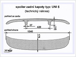 Křídlo, UNI 5, spoiler na kufr