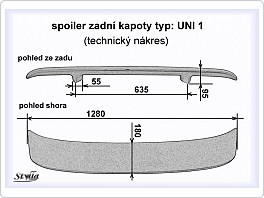 Křídlo, UNI 1, spojler na kufr