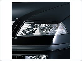 Kryty světlometů Milotec (mračítka) - ABS černé na lak, Škoda Octavia 2, 2004-2008