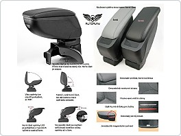 Loketní opěrka LUX Chevrolet Spark, 2005-2010, černá