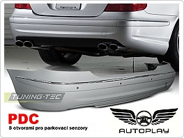 Zadní nárazník Mercedes W211, classe E, 2002-2006, AMG style pro park. Senzory