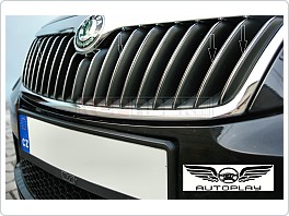 Chromové nerezové výplně lamel masky Škoda Octavia 2, facelift