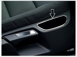 Chromové nerezové rámečky kapes sedadla Škoda Octavia 2