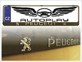 Držák SPZ, podložka pod značku 3D nápis, Peugeot