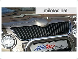 Horní lišta přední masky Škoda Yeti, ABS v černé metalíze