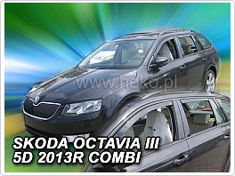 Plexi ofuky oken, deflektory Škoda Octavia 3, přední + zadní pro combi