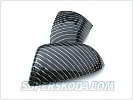 Kryty zrcátek black carbon Škoda Superb 2