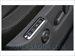 Chromový rámeček ovladačů paměti sedadla Škoda Octavia 2,3, Superb 2, 2ks