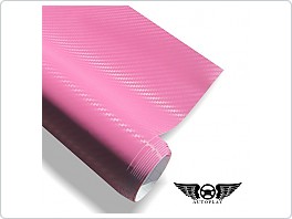 Karbonová folie 3D, růžová, 150x10cm, (max.150x200cm) carbon