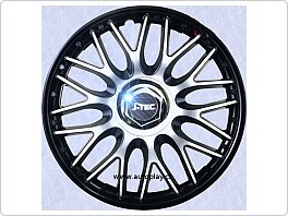 Kryty kol, poklice na kola, Orden black, černé-stříbrné-chrom 16, 1ks, pouze po 4ks