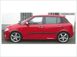 Polep zadních sloupků - černý lesklý, s logem RS, Škoda Fabia 2 htb.