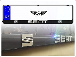 Držák SPZ, podložka pod značku s 3D logem, Seat