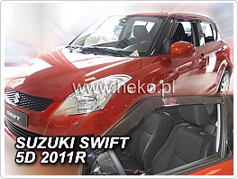 Plexi ofuky oken deflektory Suzuki Swift 2011- 5dveř, přední