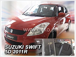 Plexi ofuky oken deflektory Suzuki Swift 2011- 5dveř, přední + zadní 