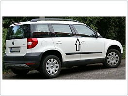 Kryty dveřních sloupků - ABS černá metalíza, Škoda Yeti