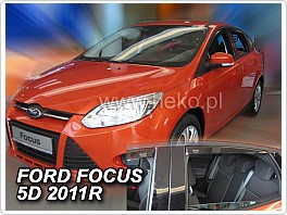 Plexi ofuky oken, deflektory, Ford Focus 3, 2011- přední  + zadní pro hatchback, sedan