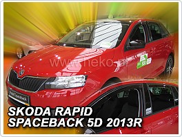 Plexi ofuky oken, deflektory Škoda Rapid, přední + zadní pro Space Back