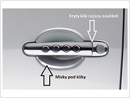 Škoda Citigo, Roomster misky pod kliky ABS design matný chrom 2ks