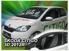 Plexi ofuky oken, deflektory Škoda Citigo 3dveř. 2012- přední