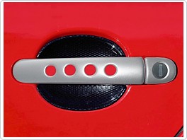 Kryty klik děrované, stříbrné, 1x otvor na zámek, 8ks, Škoda Fabia 1,2, Octavia 1,2, Superb 1