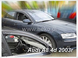 Plexi ofuky oken, deflektory, Audi A8, model 03-09, přední