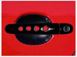 Kryty klik děrované, černá metalíza, 1x otvor na zámek, 8ks, VW Bora, Golf 4, Passat 96-04, Polo 9N