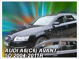 Plexi ofuky oken, deflektory, Audi A6, model 04-11, přední + zadní pro combi, avant