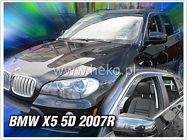 Plexi ofuky oken, deflektory, BMW X5 E70, 2007-2013 přední