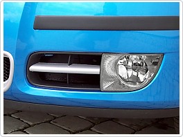 Lišty mlhových světel (hranatých) - ABS stříbrný matný Škoda Fabia 2, Roomster