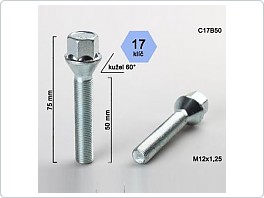 Šroub kolový 12x1,25x50 kužel