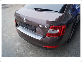 Práh, kryt zadního nárazníku Škoda Octavia 3 III, sedan, vzhled ALU LOOK, PVC