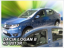 Plexi ofuky oken, deflektory, Dacia Logan, 2013-, přední + zadní pro sedan