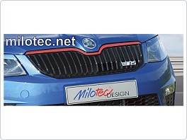 Racing lišta na přední masku, červená, Škoda Octavia 3 III