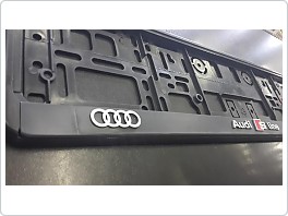 Držák SPZ, podložka pod značku s 3D logem, Audi S-line