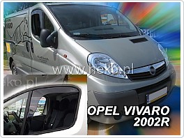 Plexi ofuky oken, deflektory, Renault Trafic, Opel Vivaro, Nissan Primastar 2001-2014 dlouhé
