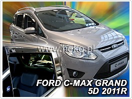 Plexi ofuky oken, deflektory, Ford C-Max Grand, 2011-, přední + zadní