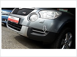 Škoda Yeti 09-13, lišty předního nárazníku nerez, chrom