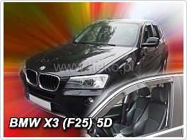 Plexi ofuky oken, deflektory, BMW X3 F25, 2010-2017 přední