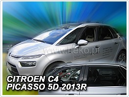 Plexi ofuky oken, deflektory, Citroen C4 Picasso, 2013-, přední + zadní pro model 5.místný