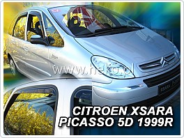 Plexi ofuky oken, deflektory, Citroen Xsara Picasso, 99-06, přední + zadní