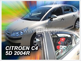 Plexi ofuky oken, deflektory, Citroen C4, 2004-2010, 5.dveř. přední + zadní