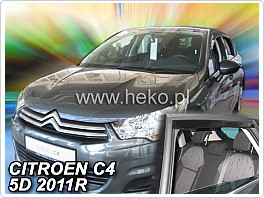 Plexi ofuky oken, deflektory, Citroen C4, 2011-, 5dveř. přední + zadní pro hatchback