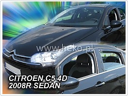 Plexi ofuky oken, deflektory, Citroen C5, model 08-, přední + zadní pro sedan